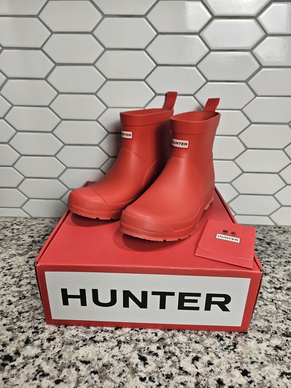 Hunter Kids Bright Red Short Rain Boots